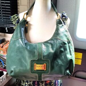 Maxx New York Forest Green Hobo Bag, Dust Bag Included, EUC